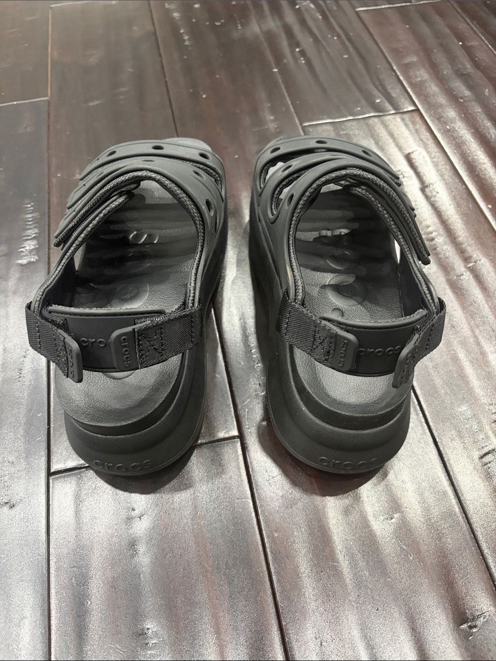 CROCS womens Black Multi-Strap Sport Sandals - Picture 3 of 3